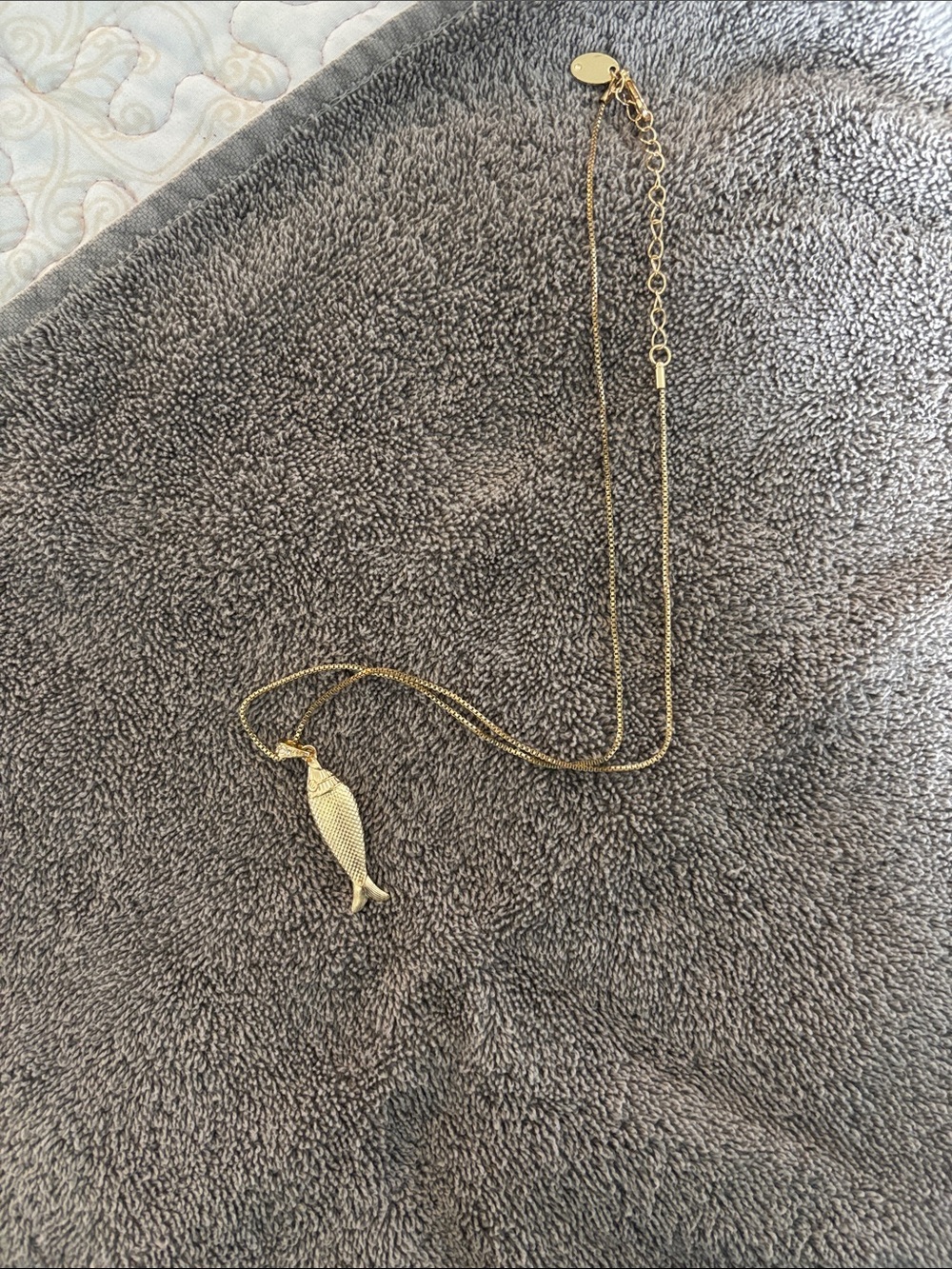 Gold Fish Pendant Necklace - Women's Gold Chain Jewelry. Time and Tru